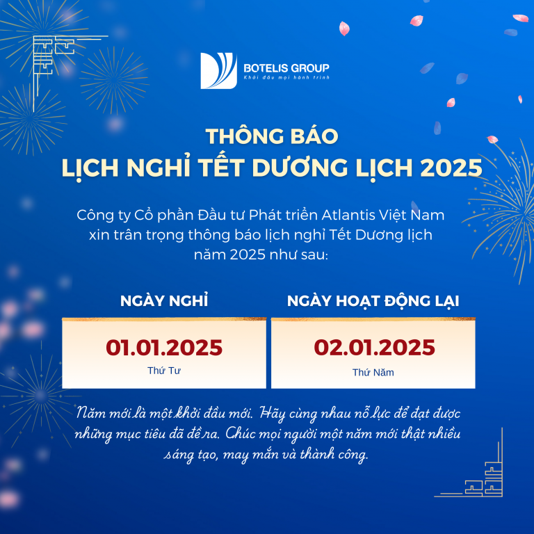 THÔNG BÁO LỊCH NGHỈ TẾT DƯƠNG LỊCH 2025