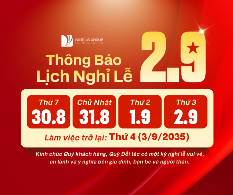 THÔNG BÁO lỊCH NGHỈ LỄ QUỐC KHÁNH 2/9/2025 VÀ LỊCH CẤP HÀNG TẠI KHO TRONG KỲ NGHỈ LỄ.